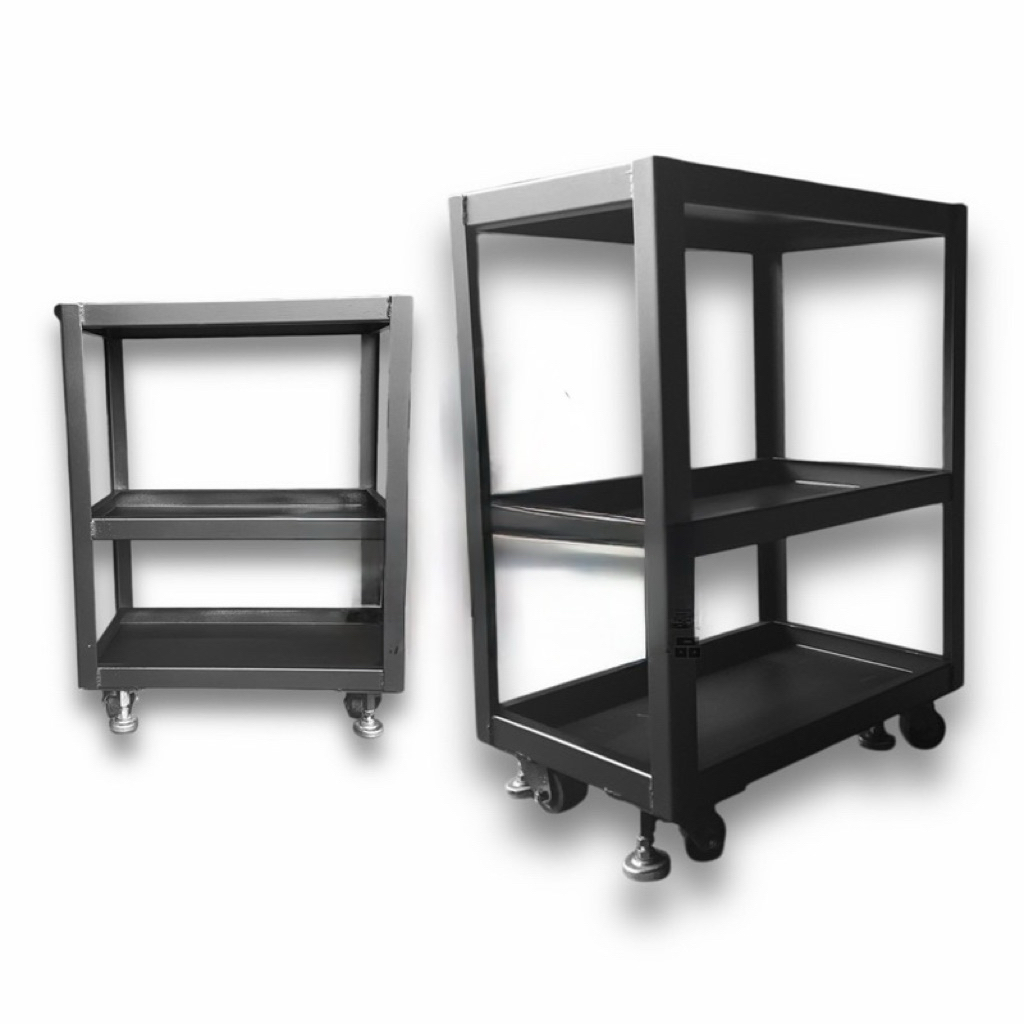 工業風三層小推車、重型耐重推車、收納移動式手推車、工具模具擺放架