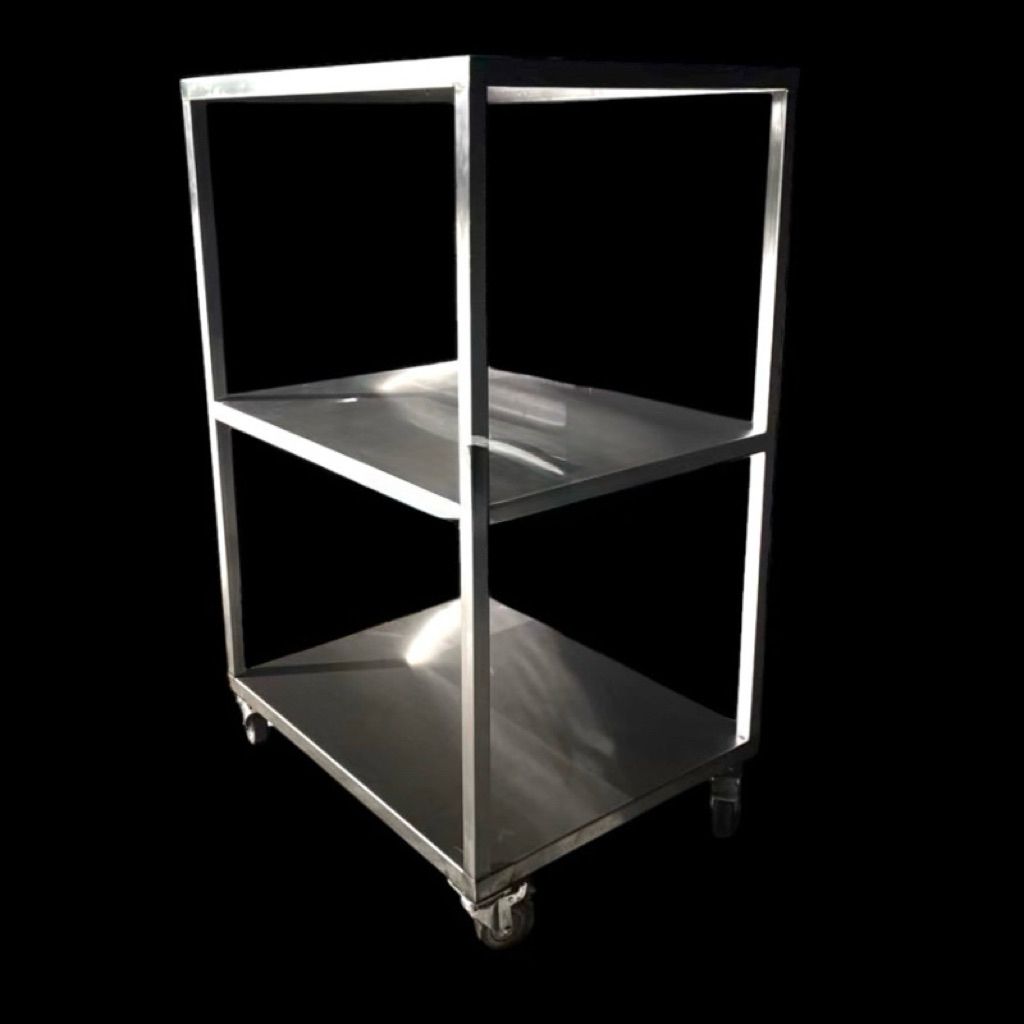 台灣製不銹鋼推車、白鐵置物推車、手推車、三層推車