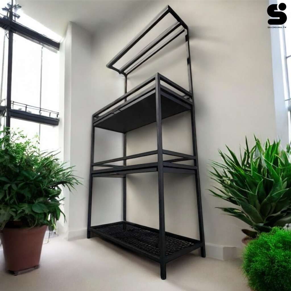 陽臺多肉花架塊、根植物架、可掛補光燈、小盆栽架子、鐵架、一體式、園藝植作