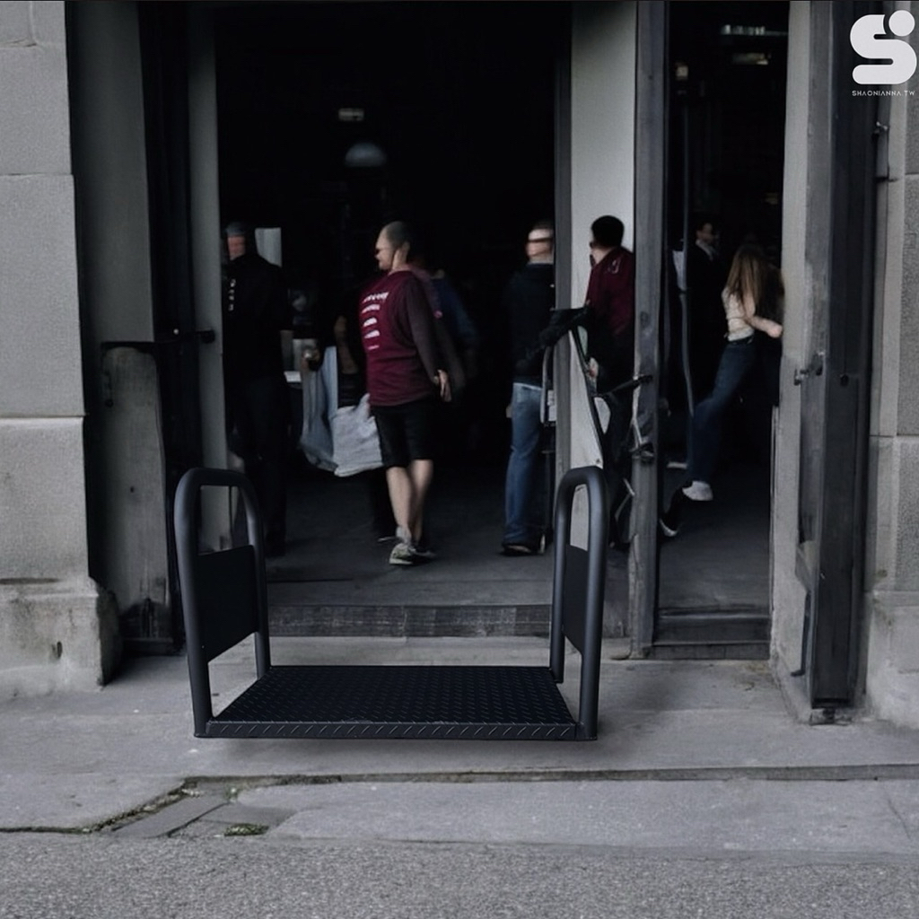 產品尺寸：

面寬：110 公分

深度：60 公分

總高：70 公分

踏板高度：中間墊高 5 公分，防滑設計

產品特色：

穩重耐用：整體重量較重，喜歡重型穩固感的買家首選

防滑踏板：中間踏板墊高 5 公分，防滑設計，摩托車不會再誤停進去

一體成型：無需組裝，快速使用