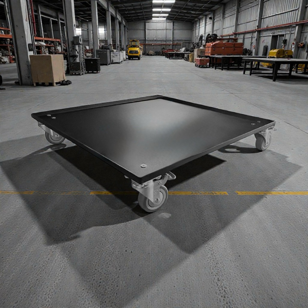 黑曜系列｜鐵製平台推車 60×60cm 霧黑工匠款｜鐵製平台推車