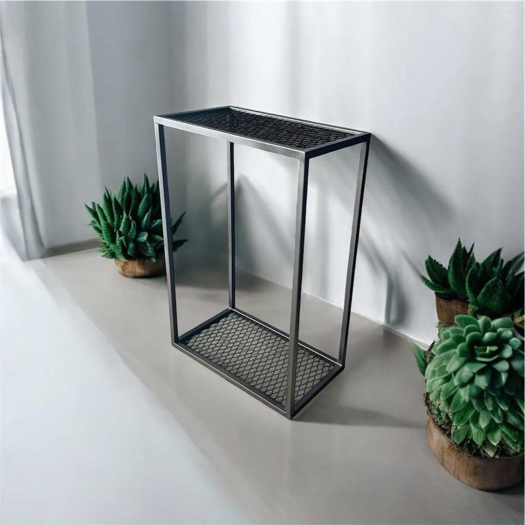 落地式工業風雙層金屬網層架｜沖孔設計大容量收納 一體成型免組裝