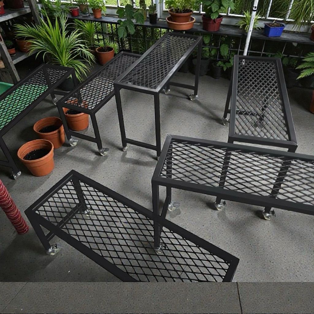 多功能網架推車式盆栽移位架 植物用網架手推車／盆栽移動架 園藝網架推車・盆栽搬運手推車