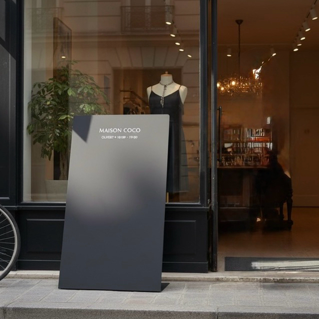 面寬100高度125 

材質金屬顏色消光霧黑 

可置於門市或櫥窗 店家廣告展示架 