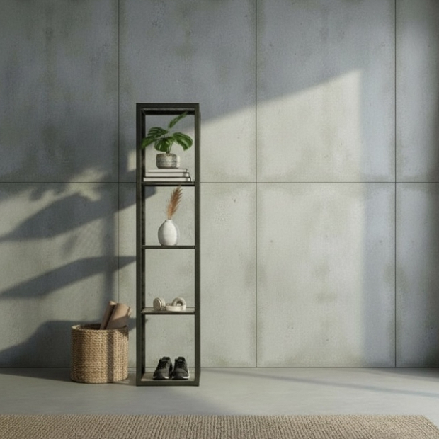 最上層（可放植栽／裝飾）

2️⃣ 第二層（植栽）

3️⃣ 第三層（書籍）

4️⃣ 第四層（書籍）

5️⃣ 最下層（較重物品）

整體尺寸：

寬 35 × 深 35 × 高 170 公分

層數：5  （鐵板） 