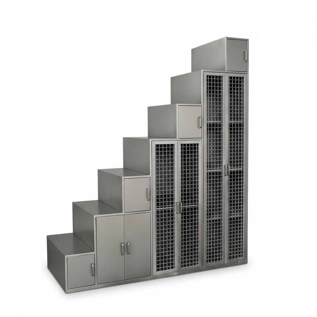 工業風樓梯造型櫃、櫥櫃、傢俱、收藏品櫃、多功能上下梯櫃子、鞋櫃、書櫃、儲物書架、收納展示架