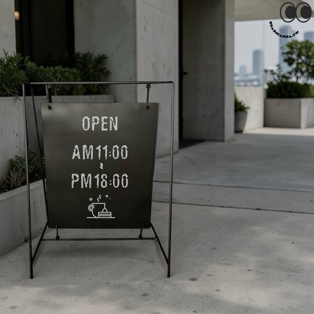 深黑商鋪 消光金屬展示架 / 簡現代感，專業商業用 消光黑金屬招牌架