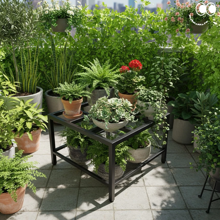 ✔ 耐用，室內外皆適合

✔ 9 格設計：整齊擺放，美觀好整理

✔ 穩固格距：小盆栽不易傾倒、不會掉落