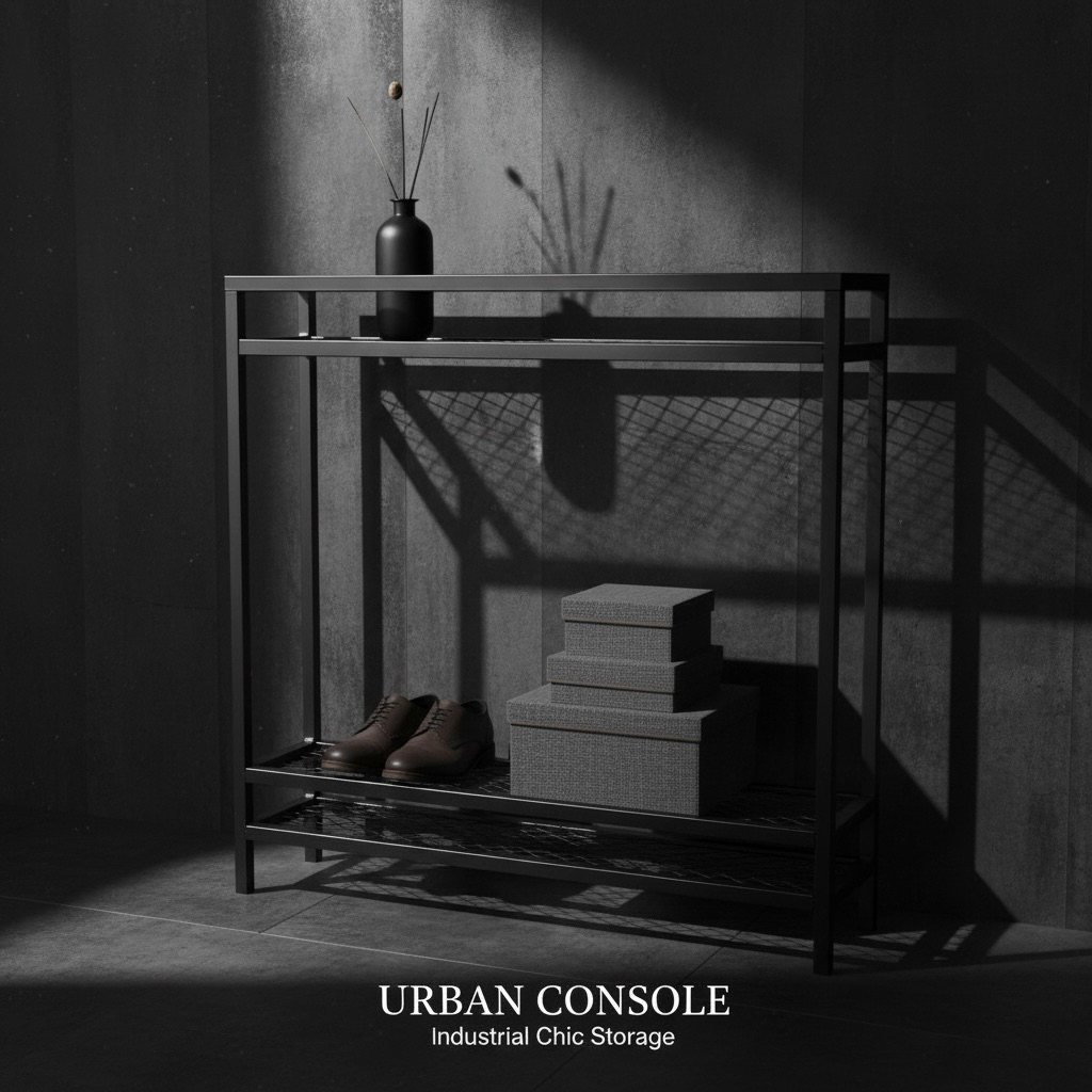 尺寸： 寬 85 公分 × 深 25 公分 × 高 100 公分（雙層設計）

堅固耐用：高品質鐵材打造，承重穩定

雙層置物：增加收納空間，適合擺放雜物、盆栽或裝飾品

菱形網格設計：通風透氣、視覺輕盈，兼具美觀與實用

多用途：可作為傢俱鐵架、網架、盆栽架或一般置物架