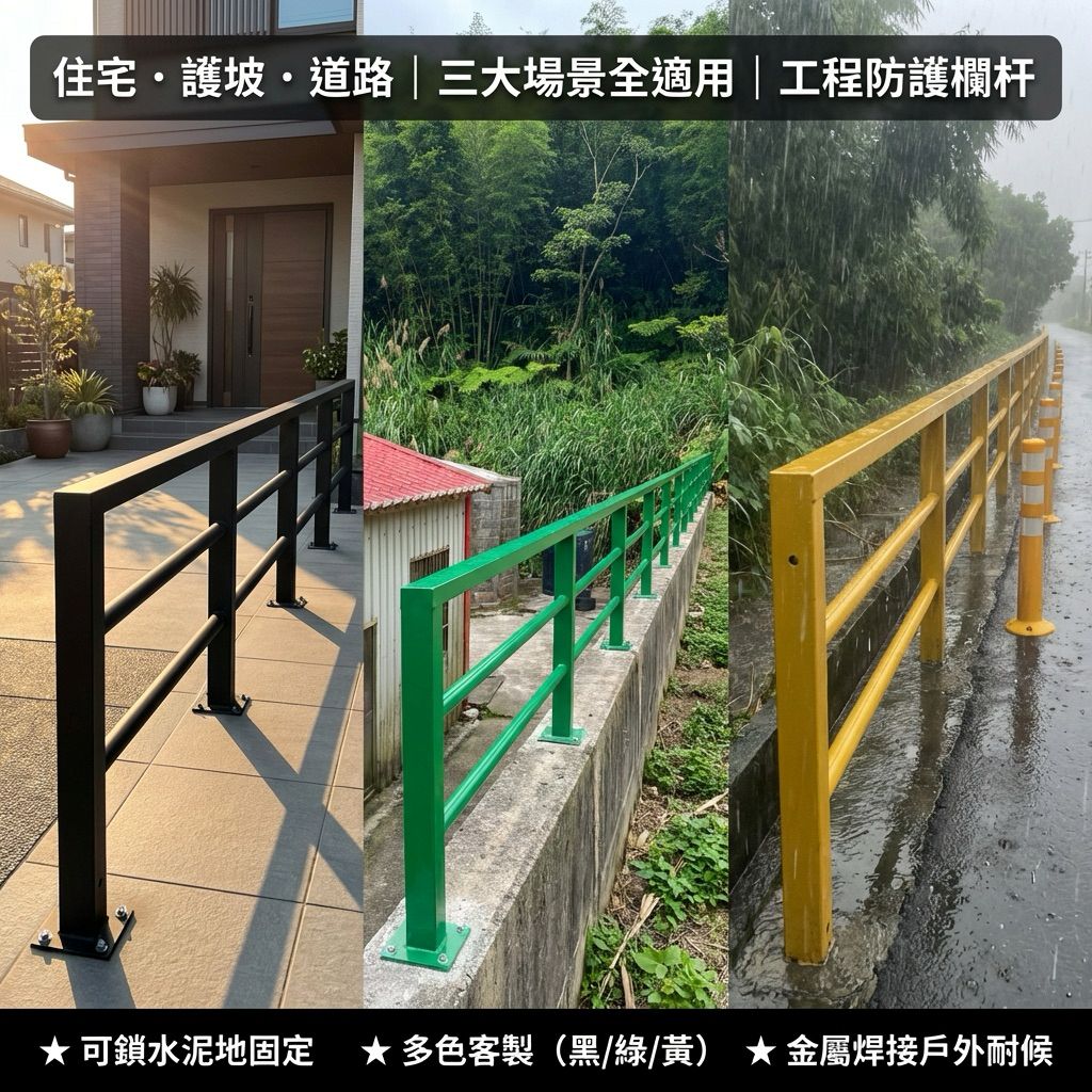 鐵製道路欄杆 停車場交通隔離防護欄 高強度戶外道路用道路隔離欄杆 鐵製防護柱 停車場工地交通安全防撞