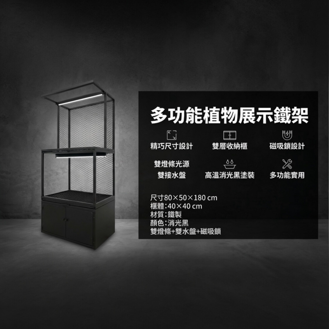 精巧尺寸： 面寬80公分，深度50公分，總高度180公分