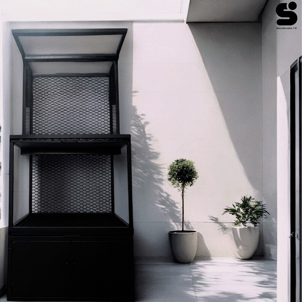 植物架、塊根植物鐵架、居家陽臺日式塊根植物龍舌蘭可掛補光燈軌、外加櫃體、集水盤