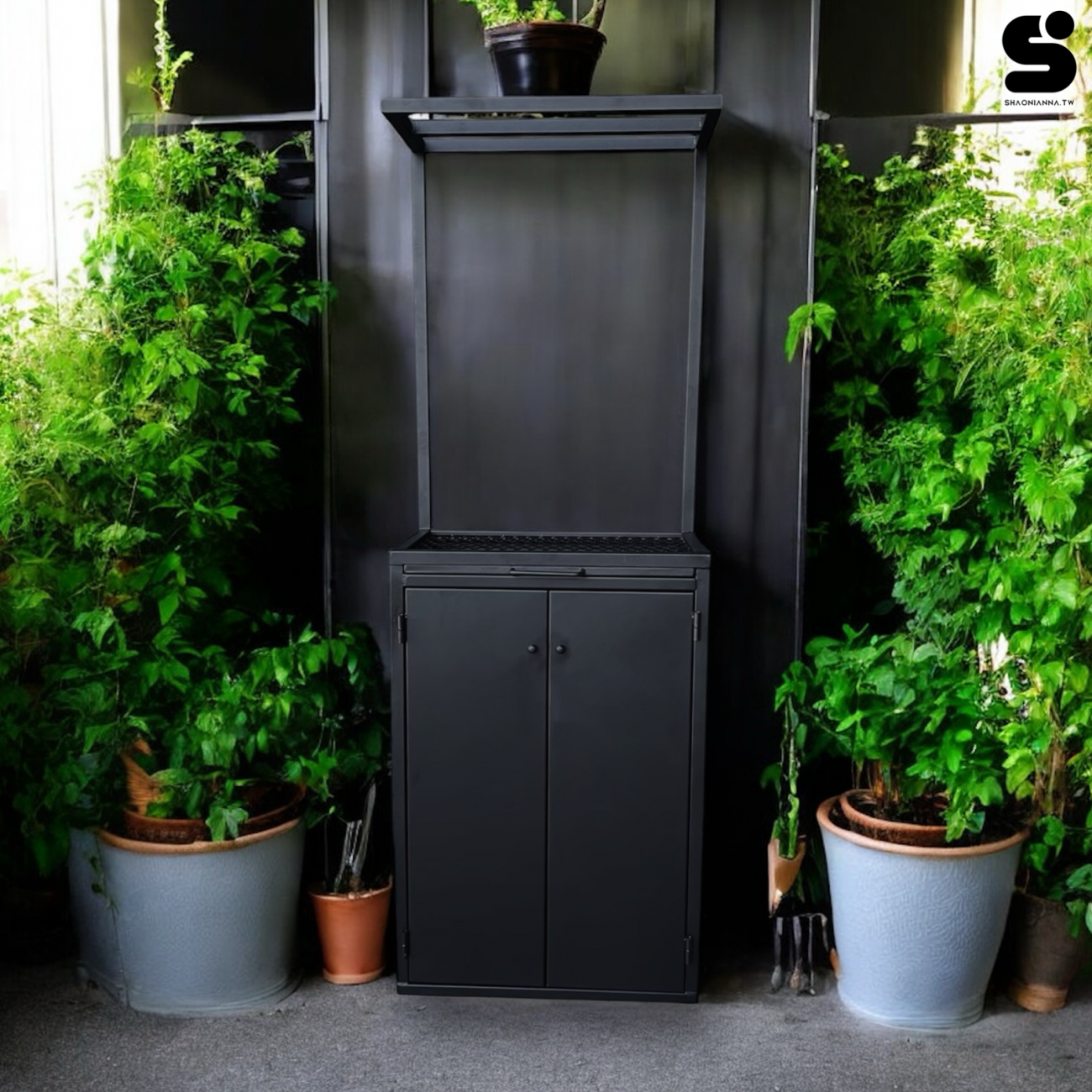 日式塊根植物架、植物層架、植物花架、室內擺設、工業風鐵件、金屬傢俱、展示架、收納櫃