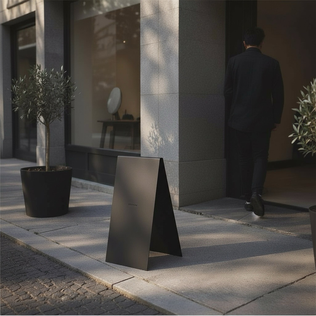 金屬立牌 店門口展示架｜戶外立式招牌｜北歐工業風高質感展示牌｜咖啡廳／餐廳／商店專用