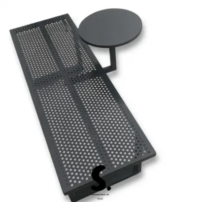 工業風等候椅、等候區休息座椅、公園椅、長條洞洞板椅子、工業風沖孔椅、傢俱、靠牆長凳、用餐桌椅