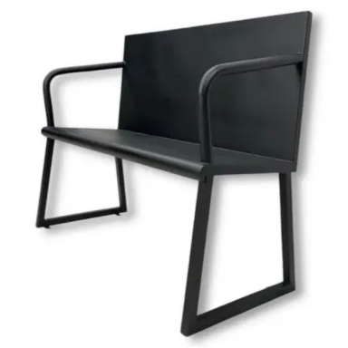 雙人座鐵椅、門口休息座椅、霧黑、椅子、凳子、傢俱、休息座椅、吸菸區椅子、情人椅、鐵件桌椅