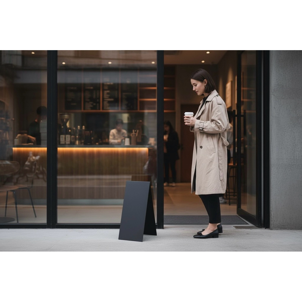 金屬立牌 店門口展示架｜戶外立式招牌｜北歐工業風高質感展示牌｜咖啡廳／餐廳／商店專用